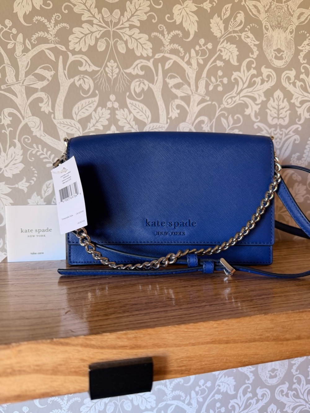 Kate Spade New York Cameron Monotone Convertible Crossbody Deep Azure NWT $279